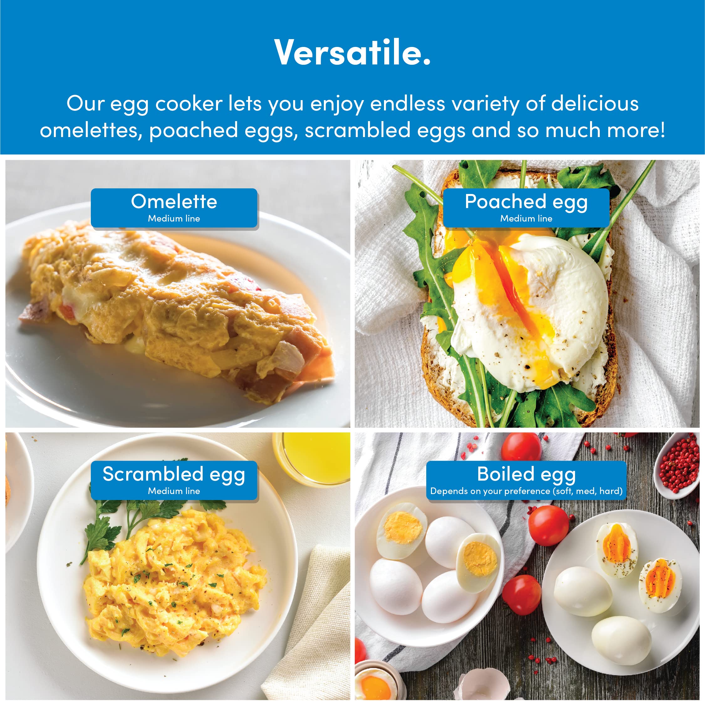 NutriCook Rapid Egg Cooker: 7 Egg Capacity Electric Egg Cooker for Boiled Eggs, Poached Eggs, Scrambled Eggs, or Omelettes with Auto Shut Off Feature - Silver NutriCook Rapid Egg Cooker: 7 Egg Capacity Electric Egg Cooker for Boiled Eggs, Poached Eggs, Scrambled Eggs, or Omelettes with Auto Shut Off Feature - Silver